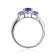 Mixed Shapes Amethyst with White Topaz Accents Sterling Silver Ring