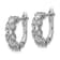Rhodium Over Sterling Silver Polished Fancy Cubic Zirconia Hinged Hoop Earrings