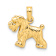 14k Yellow Gold Textured Schnauzer Dog Pendant