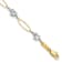 14K Two-tone Puff Heart and Flat Oval Bracelet