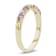 14K Yellow Gold Pink Sapphire and Diamond Wedding Band 0.50ctw