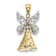 14K Two-tone Gold  Textured Angel Pendant
