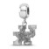 Sterling Silver Rhodium-plated LogoArt University of Kentucky Small
Dangle Bead
