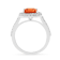 Peach Orange Lab Created Padparadscha Sapphire & Moissanite Rhodium
Over Silver Halo Ring