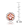 Coffee Color CZ Halo Stud Earrings In 18K Rose Gold Over Sterling Silver