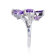 Amethyst and White Topaz Sterling Silver Bypass Ring, 3.78ctw