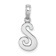 Rhodium Over 14k White Gold Polished Script Letter S Initial Pendant