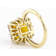Citrine Rectangular Octagonal And White Diamond Ring In Solid 14K Yellow
Gold 5.53ctw