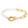 Paperclip And Cultured Pearl Strand Bracelet In Gold-Tone 7.5mm