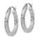 Rhodium Over Sterling Silver Diamond-cut 3x25mm Square Tube Hoop Earrings