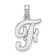 Rhodium Over 14k White Gold Polished Script Letter F Initial Pendant