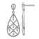Rhodium Over Sterling Silver Textured Cubic Zirconia Teardrop Dangle Earrings