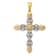 14k Yellow Gold and Rhodium Over 14k Yellow Gold Diamond Cross Pendant