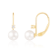 14k Yellow Gold Leverback Earring with 5mm Akoya Pearl and .02CT DTW