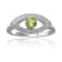 Peridot with Moissanite Accents Rhodium Over Sterling Silver Evil Eye
Halo Ring
