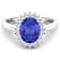 1.28ctw Violet Tanzanite and Diamond 14K White Gold Halo Ring