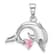 Rhodium Over Sterling Silver Polished and Antiqued Pink Cubic Zirconia
Dolphin Pendant