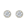 CZ Halo Stud Earrings In 14K Gold Over Brass
