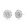 CZ Halo Stud Earrings In Sterling Silver