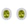 8x6mm Oval Peridot And White Topaz Accent Rhodium Over Sterling Silver
Halo Stud Earrings