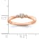 14K Rose Gold Petite Beaded Edge Round Diamond Ring 0.1ctw
