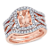 Morganite and Diamond 10K Rose Gold Ring 1.64ctw