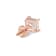 White Cubic Zirconia 14k Rose Gold Studs With Velvet Gift Box 4.00ctw