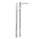 Rhodium Over 14k White Gold Polished and Diamond-Cut Bar Dangle Earrings