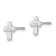 Rhodium Over Sterling Silver Polished Cubic Zirconia Cross Children's
Post Earrings