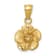 14k Yellow Gold Satin and Diamond-Cut Hibiscus Pendant
