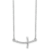 Rhodium Over 14K White Gold Large Sideways Curved Twist Cross Necklace
