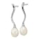 Rhodium Over Sterling Silver 7x9mm Teardrop Freshwater Cultured Pearl
Dangle Earrings