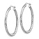 Rhodium Over 14k White Gold 1 9/16" Polished Diamond-Cut Round Hoop Earrings