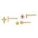 14k Yellow Gold Polished Set of 3mm Ball stud, CZ Flowers and Cross 3
Pair Earrings Set
