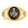 10K Yellow Gold Men's Grooved Onyx Blue Lodge Master Masonic Ring