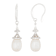 7.5-8mm White Cultured Freshwater Pearl and Cubic Zirconia Rhodium Over
Sterling Silver Earrings