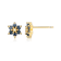 Green Emerald 18k Yellow Gold Over Sterling Silver Flower Earring Set