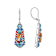 Spiny Oyster, Turquoise And Enamel Sterling Silver Dangle Earrings 12x6mm