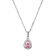 Pink and White Cubic Zirconia Platineve®  Pendant With Chain 2.41ctw