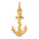 14k Yellow Gold 3D Diamond-Cut and Satin Anchor Pendant