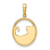 14K Two-tone Gold Diamond-Cut Dog in Oval Pendant