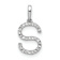 Rhodium Over 14k White Gold Diamond Letter S Initial Pendant