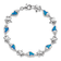 Rhodium Over Sterling Silver Starfish Cubic Zirconia and Lab Created
Opal Seashell Bracelet