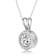 CZ Halo Solitaire Pendant In White Rhodium Over Brass