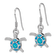 Rhodium Over Sterling Silver Lab Created Opal Turtle Shepherd Hook Earrings