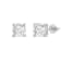White Cubic Zirconia 14k White Gold Studs With Velvet Gift Box 3.00ctw