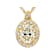 Diamond Simulant Oval, Champagne Diamond And White Zircon Pendant
Necklace In 18K Gold Over Sterling Silver 2.85ctw