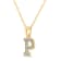 White Diamond Accent 10k Yellow Gold P Initial Pendant With 18” Rope Chain