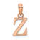 14k Rose Gold Polished Block Letter Z Initial Pendant