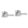 Rhodium Over 14K White Gold 1/3ct. 3.5mm Round J-K Color Moissanite Earrings